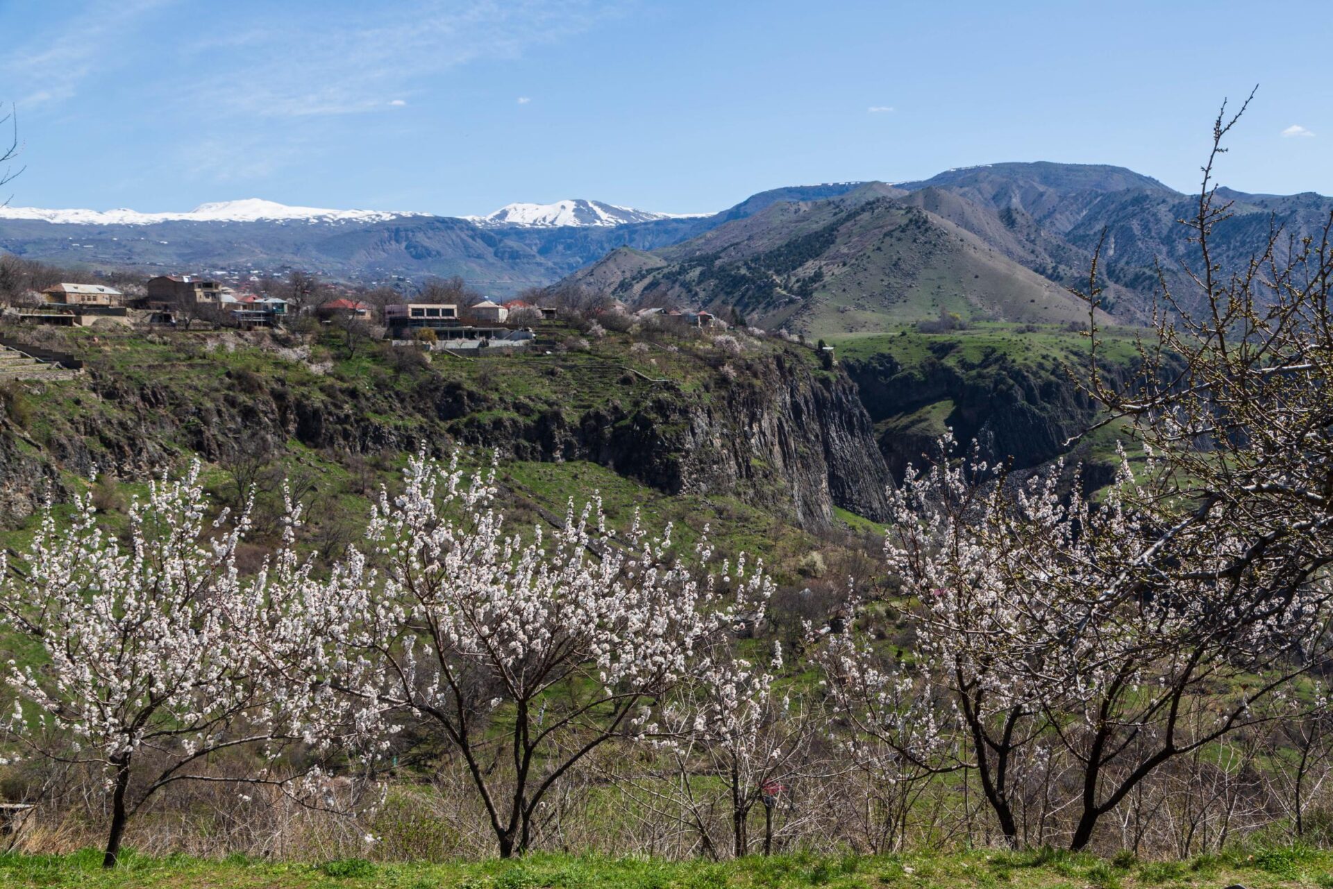 Beautiful landscape with views mountains canyon garni armenia